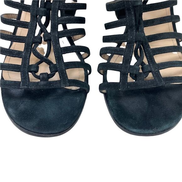 Pour La Victoire Amabelle Black Suede Leather Gladiator Cage Sandal 7.5 - Picture 10 of 10